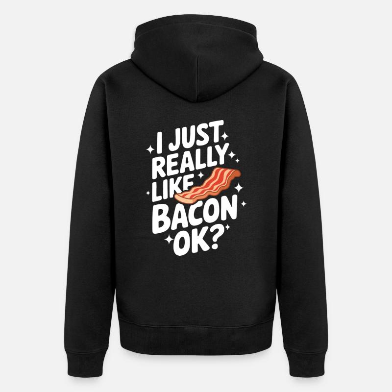 Bacon Petit-déjeuner Bacon - Veste à capuche bio Premium Unisexe - noir
