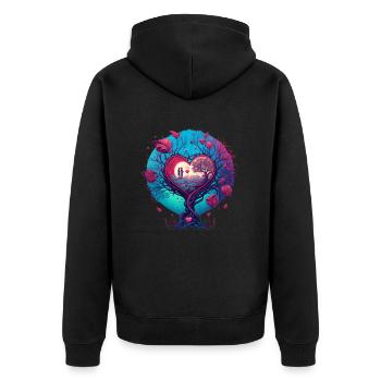 Valentine's Day | Valentine's Day | Love | Love - Unisex Premium Organic Zip Hoodie - black - Back - Nico (187cm)