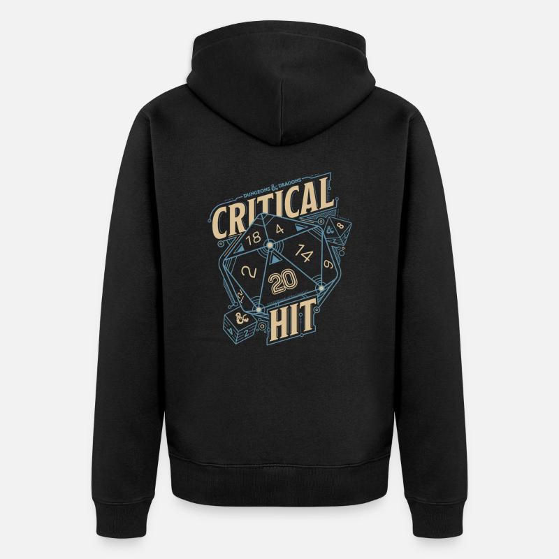 Dungeons And Dragons D20 Cube Critical Hit - Veste à capuche bio Premium Unisexe - noir