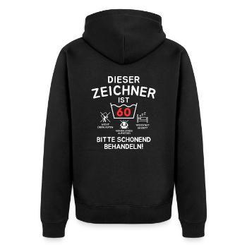 Ce dessinateur a 60 ans. Traitez en douceur - Veste à capuche bio Premium Unisexe - noir - Dos - Nico (187cm)