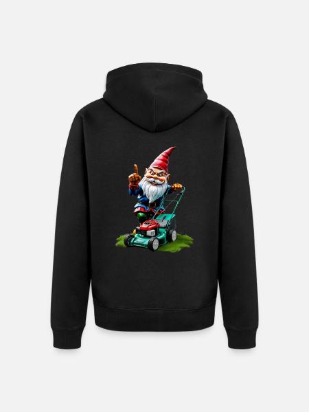 Rasenmäher Gartenzwerg Gärtner Geschenkideen - Premium økologisk unisex-hættejakke - sort