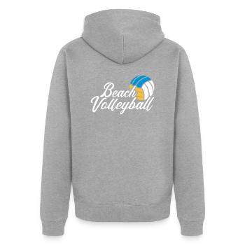 Beach-volley - Veste à capuche bio Premium Unisexe - gris chiné - Dos - Nico (187cm)