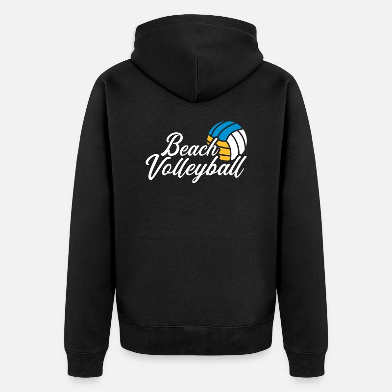 Beachvolleyball - Unisex Premium Bio Zip Hoodie - Schwarz