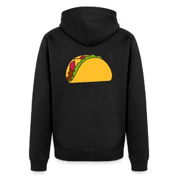 Taco - Unisex Premium Organic Zip Hoodie - black - Back - Nico (187cm)