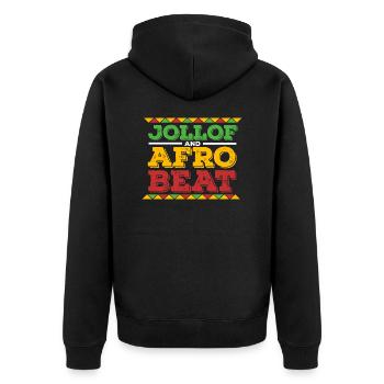 Ghana Ghanaer Flagge Jollof Afro Beat I Geschenk - Unisex Premium Bio Zip Hoodie - Schwarz - Hinten - Nico (187cm)