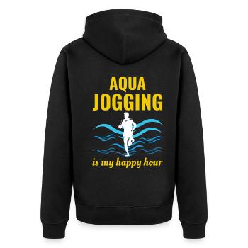 Deep Water Aqua jogging Pool Running Fitness - Veste à capuche bio Premium Unisexe - noir - Dos - Nico (187cm)