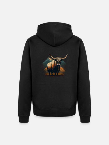 Yak Cow - Unisex Premium Organic Zip Hoodie - black