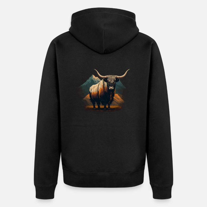 Vache Yak - Veste à capuche bio Premium Unisexe - noir
