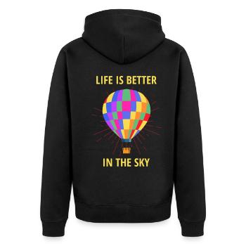 Hot Air Ballooning Hopper Balloon Pilot Balloonist - Unisex Premium Organic Zip Hoodie - black - Back - Nico (187cm)
