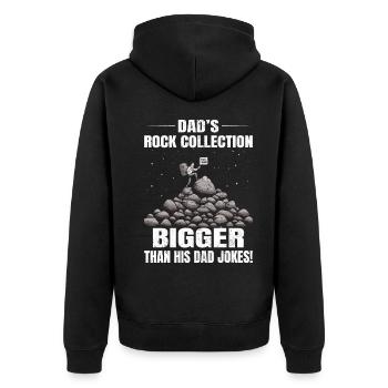 Fels Sammeln Papa Witze Klettergeologe - Unisex Premium Bio Zip Hoodie - Schwarz - Hinten - Nico (187cm)