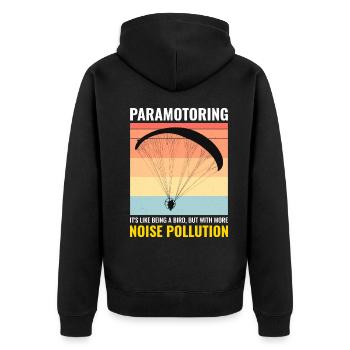 Motorschirmpilot Motorschirm Motorschirm - Unisex Premium Bio Zip Hoodie - Schwarz - Hinten - Nico (187cm)