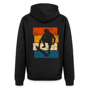 Skateboarder Skateboard Skater Skate Skateing - Veste à capuche bio Premium Unisexe - noir - Dos - Nico (187cm)
