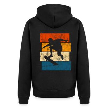 Skateboarder Skateboard Skater Skate Skateing - Veste à capuche bio Premium Unisexe - noir - Dos - Nico (187cm)