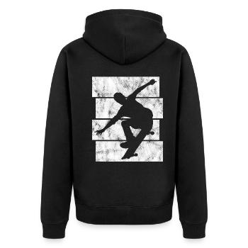 Skateboard Skateboarder Skater Skate Skateing - Unisex Premium Organic Zip Hoodie - black - Back - Nico (187cm)