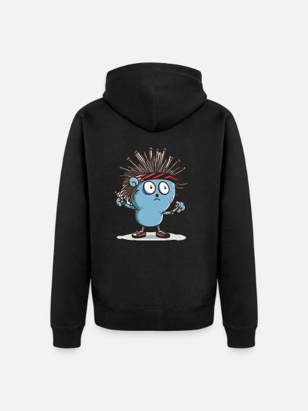 Porcupine Curler - Unisex Premium Organic Zip Hoodie - black