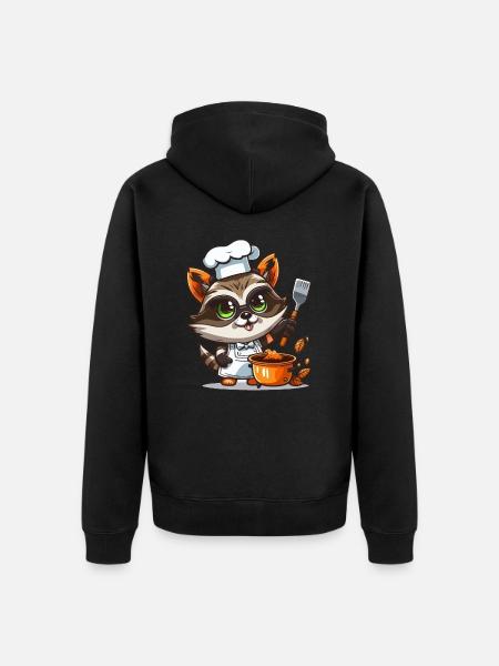 Cuisine du raton laveur - Veste à capuche bio Premium Unisexe - noir