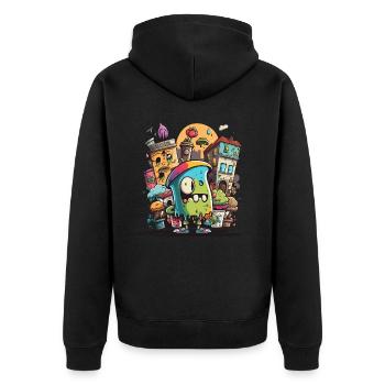 Le connaisseur de Street Art - Veste à capuche bio Premium Unisexe - noir - Dos - Nico (187cm)