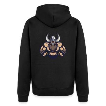 Viking Muscles Musculation - Veste à capuche bio Premium Unisexe - noir - Dos - Nico (187cm)