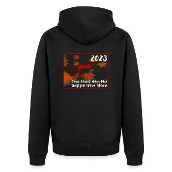 Chat du Nouvel An vietnamien 2023 I Cadeau - Veste à capuche bio Premium Unisexe - noir - Dos - Nico (187cm)