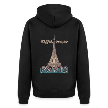 Eiffelturm in Paris Frankreich Pariser Andenken - Unisex Premium Bio Zip Hoodie - Schwarz - Hinten - Nico (187cm)
