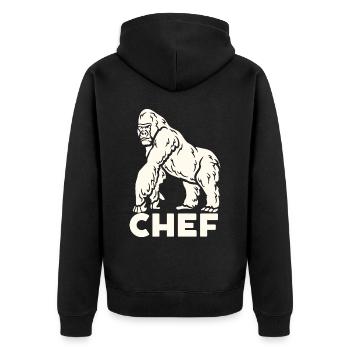 Gorille le Chef - Veste à capuche bio Premium Unisexe - noir - Dos - Nico (187cm)