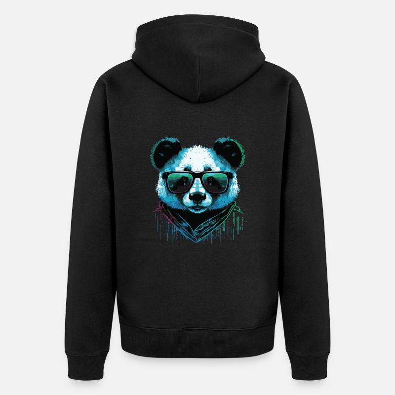 Cool Panda - Veste à capuche bio Premium Unisexe - noir