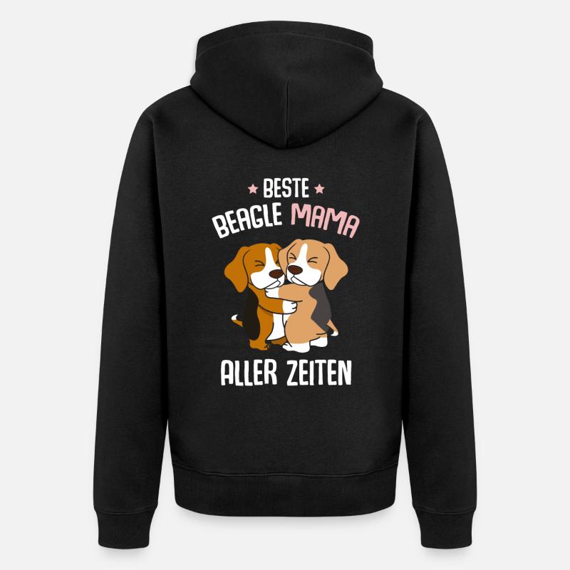 Meilleure maman beagle - Veste à capuche bio Premium Unisexe - noir