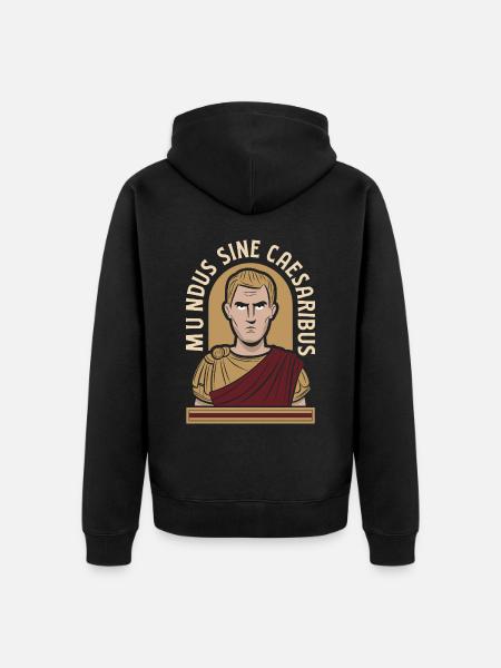 Mundus Sine Caesaribus Quote Latin - Unisex Premium Organic Zip Hoodie - black