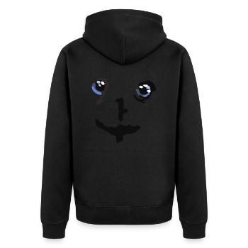 Smile Face - Unisex Premium Organic Zip Hoodie - black - Back - Nico (187cm)