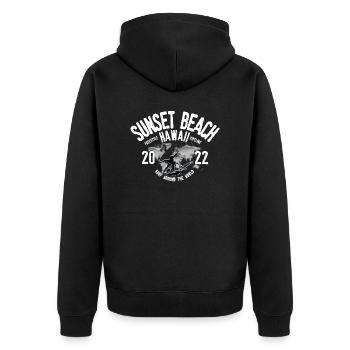 Surf around the world Sunset beach Hawaii - Veste à capuche bio Premium Unisexe - noir - Dos - Nico (187cm)