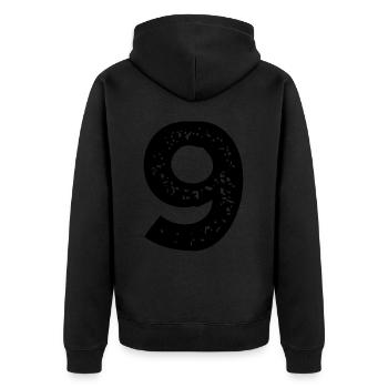 Maillot à 9 chiffres - Veste à capuche bio Premium Unisexe - noir - Dos - Nico (187cm)