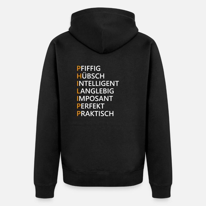 Philipp - Unisex Premium Bio Zip Hoodie - Schwarz