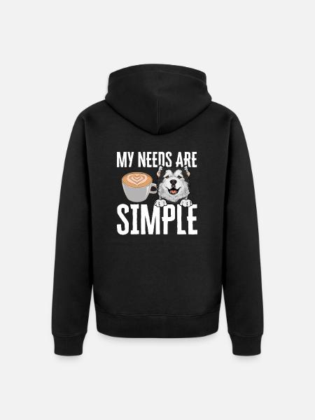 Alaskan Malamute Dog - Unisex Premium Organic Zip Hoodie - black