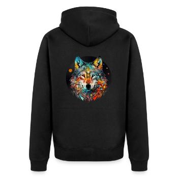 Wolf Mandala mystique - Veste à capuche bio Premium Unisexe - noir - Dos - Nico (187cm)