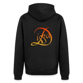 Digga - Unisex Premium Bio Zip Hoodie - Schwarz - Hinten - Nico (187cm)