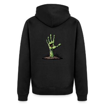 Zombie Hand / Halloween / Finger / Earth / Undead - Unisex Premium Organic Zip Hoodie - black - Back - Nico (187cm)