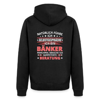 Je me parle à vous-même - Édition Banquier - Veste à capuche bio Premium Unisexe - noir - Dos - Nico (187cm)