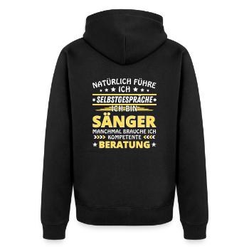 Je me parle à soi-même - Édition Singer - Veste à capuche bio Premium Unisexe - noir - Dos - Nico (187cm)