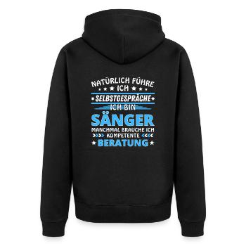 Je me parle à soi-même - Édition Singer - Veste à capuche bio Premium Unisexe - noir - Dos - Nico (187cm)