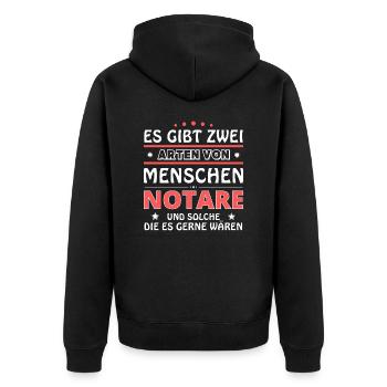 Notaries Gift - Two Types of... Design - Unisex Premium Organic Zip Hoodie - black - Back - Nico (187cm)