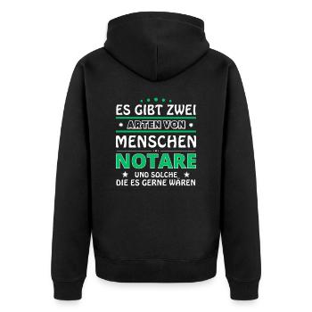 Notaries Gift - Two Types of... Design - Unisex Premium Organic Zip Hoodie - black - Back - Nico (187cm)