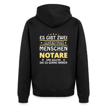 Notare Geschenk - zwei Arten von... Design - Unisex Premium Bio Zip Hoodie - Schwarz - Hinten - Nico (187cm)
