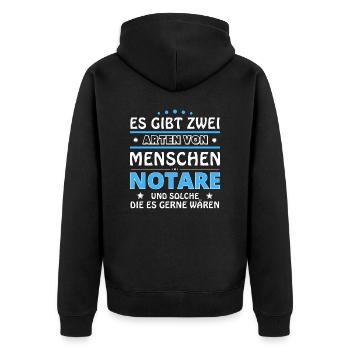 Notare Geschenk - zwei Arten von... Design - Unisex Premium Bio Zip Hoodie - Schwarz - Hinten - Nico (187cm)