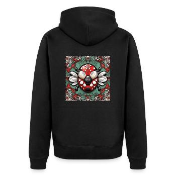 Ladybug / Lucky Charm / Dotted / New Year - Unisex Premium Organic Zip Hoodie - black - Back - Nico (187cm)