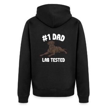 Chien Labrador Retriever brun chocolat - Veste à capuche bio Premium Unisexe - noir - Dos - Nico (187cm)