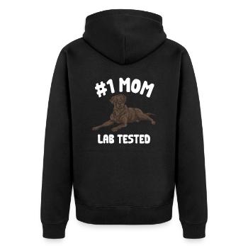 Chien Labrador Retriever brun chocolat - Veste à capuche bio Premium Unisexe - noir - Dos - Nico (187cm)