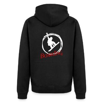 Snowboarder Snowboarding Snowboard - Unisex Premium Bio Zip Hoodie - Schwarz - Hinten - Nico (187cm)