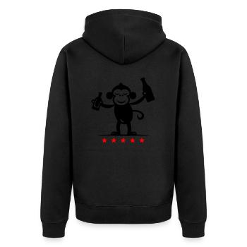 Bière de singe de fête - Veste à capuche bio Premium Unisexe - noir - Dos - Nico (187cm)