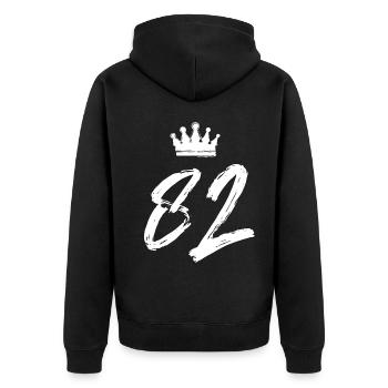 82 Couronne numérique - Veste à capuche bio Premium Unisexe - noir - Dos - Nico (187cm)