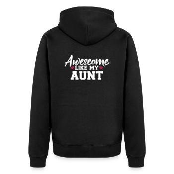Tante - Unisex Premium Bio Zip Hoodie - Schwarz - Hinten - Nico (187cm)